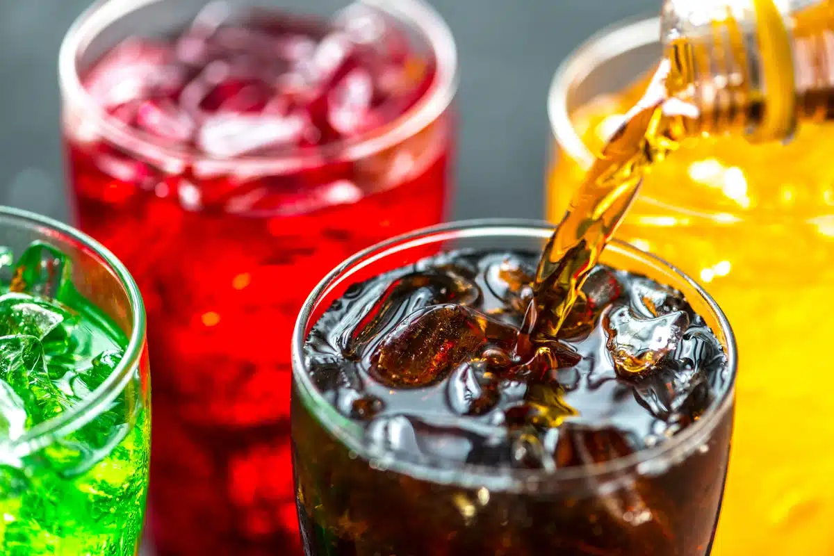colorful drinks causing yellow teeth