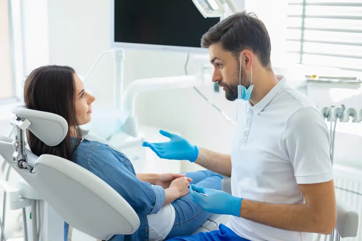 Talking to a dentist