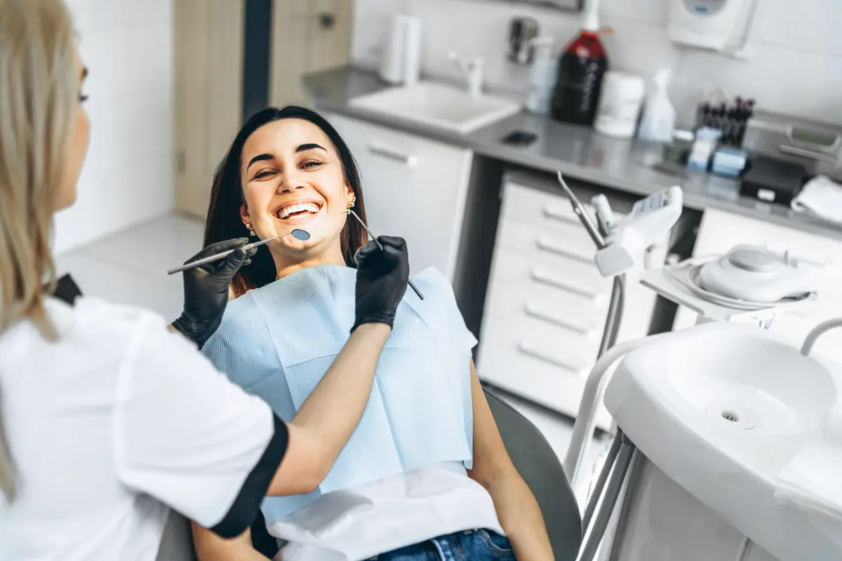 dentist looking at smile
